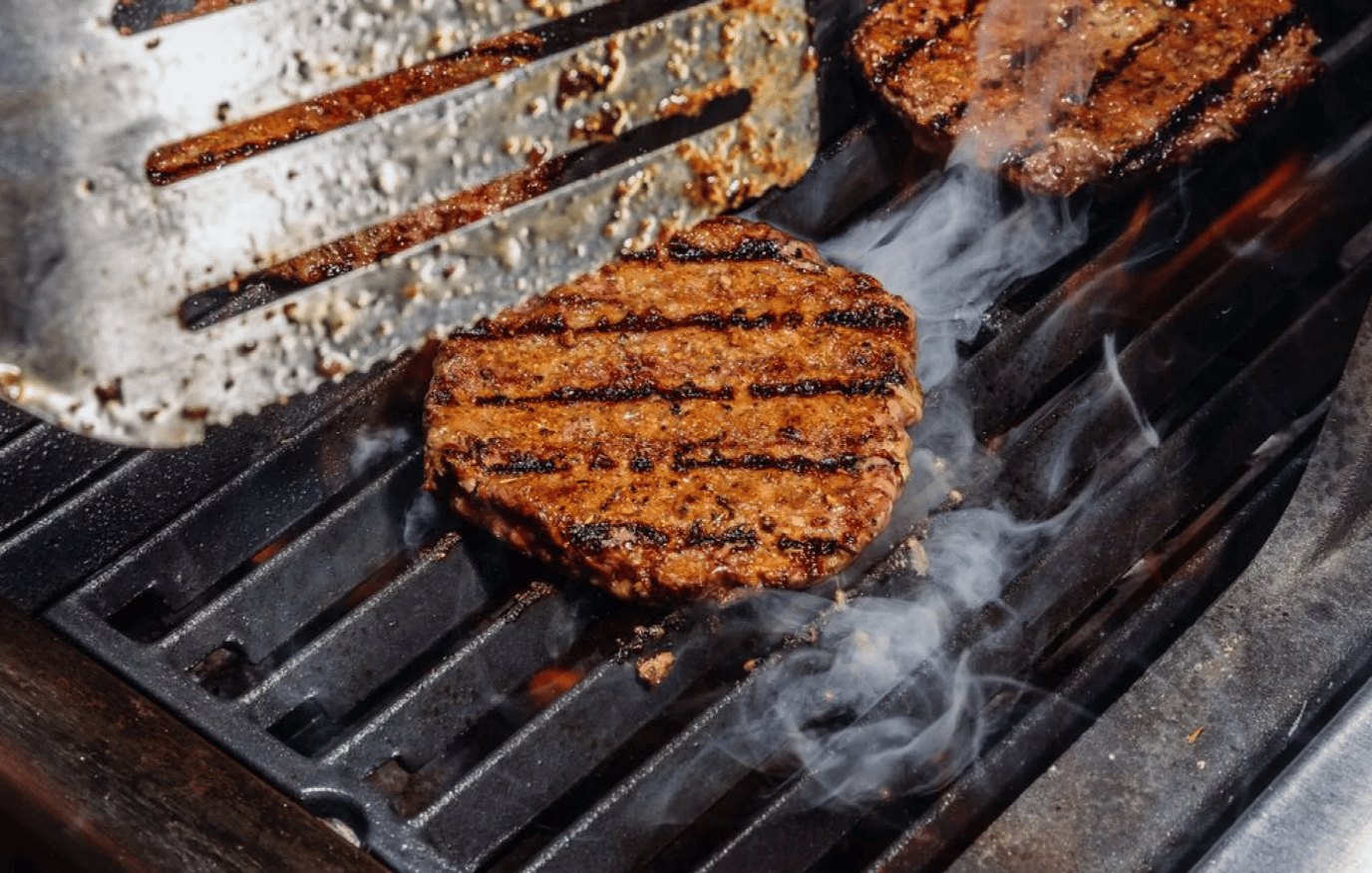 burger on grill